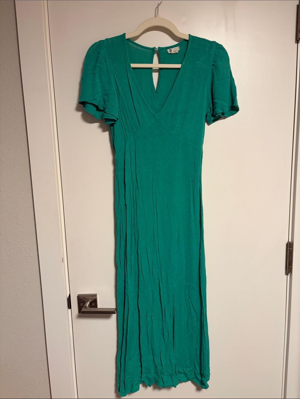 Billabong Teal V-Neck Short Sleeve Maxi Dress